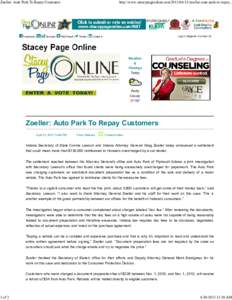 Zoeller: Auto Park To Repay Customers