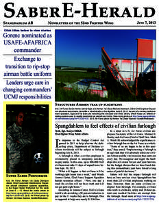 Saber E-Herald Spangdahlem AB Newsletter of the 52nd Fighter Wing  June 7, 2013