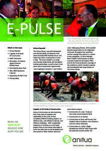 E-PULSE Electronic News From The Anitua Group JuneWhat’s in this issue: