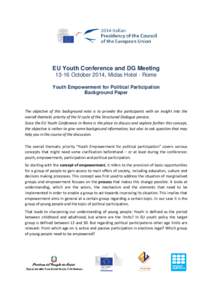 EUYC2014 - Youth empowerment for political participation_ Background note