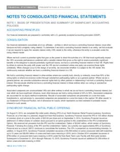 F I N AN C I AL S T AT E M E N T S  P R E S E N T AT I O N & P O L I C I E S NOTES TO CONSOLIDATED FINANCIAL STATEMENTS NOTE 1. BASIS OF PRESENTATION AND SUMMARY OF SIGNIFICANT ACCOUNTING