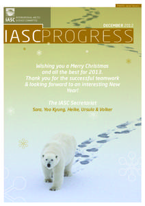 PHOTO: Jakob Sievers  INTERNATIONAL ARCTIC SCIENCE COMMITTEE  DECEMBER 2012