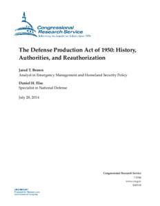 United States Department of Commerce / Elementary and Secondary Education Act / United States / War Powers Resolution / Government / Military / United States Department of Defense / Korean War / Defense Production Act