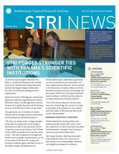 STRI NEWS stri.si.edu/sites/strinews JUN 20, 2014  Gorgas Memorial Institute director