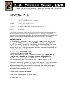 P.O Box 8084, Ketchikan, AK 99901 ◊ Phone: ([removed] ◊ Fax: ([removed]STREET ADDRESS: 1110 JACOBSEN DRIVE; JUNEAU, ALASKA[removed]MEMORANDUM TO: