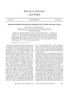 P HYSICAL R EVIEW LETTERS VOLUME 85 4 DECEMBER 2000