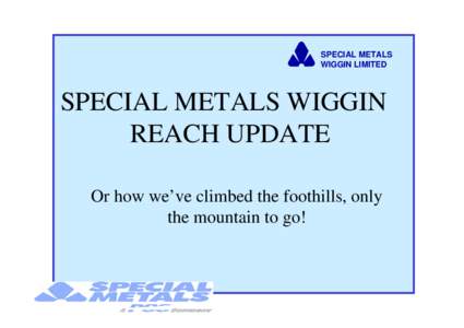 Special Metals Wiggin - REACH update