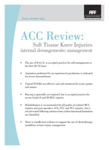 Issue 4 OctoberACC Review: Soft Tissue Knee Injuries