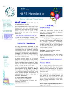 B121; May 2002 Volume 3, Issue 3 NIFS Newsletter National Institute of Forensic Science