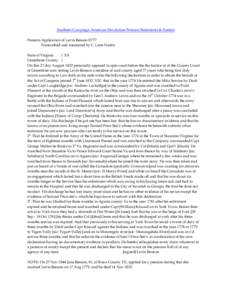 Southern Campaign American Revolution Pension Statements & Rosters Pension Application of Levin Benson R777 Transcribed and annotated by C. Leon Harris State of Virginia } S.S Greenbrier County }