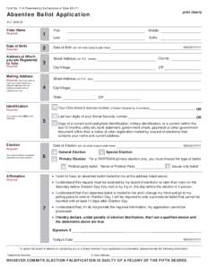 Absentee Ballot Application