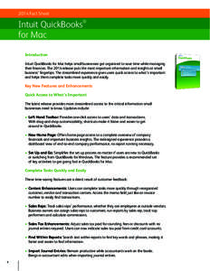 QuickBooks 2014 Fact Sheet Intuit QuickBooks® for Mac Introduction