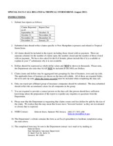 Microsoft Word - Instructions for Tropical Storm Irene Special Data Call.doc