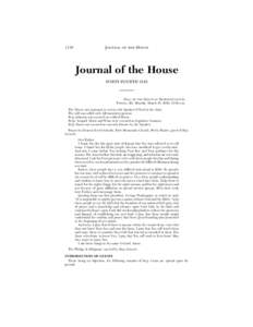 1110  JOURNAL OF THE HOUSE Journal of the House FORTY-FOURTH DAY