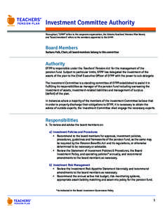 Investment Committee	
    Board Committees  