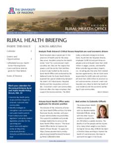 ARIZONA  RURAL HEALTH OFFICE Volume XII, Issue 1, February[removed]MEL AND ENID ZUCKERMAN COLLEGE OF PUBLIC HEALTH