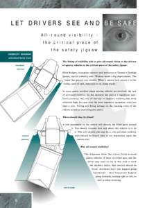 LET DRIVERS SEE AND BE SAFE  VISIBILITY DIAGRAM articulated dump truck  All-round visibility the critical piece of