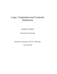 Computational complexity theory / Logic / Complexity classes / Mathematical logic / PSPACE / FO / Second-order logic / P versus NP problem / Constraint satisfaction problem / NP / P / Constraint satisfaction