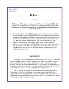 113th Congress 2d Session H. Res. __  H. Res. ___ - Waiving a requirement of clause 6(a) of rule XIII with