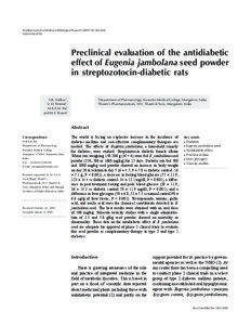 Brazilian Journal of Medical and Biological Research[removed]: [removed]Antidiabetic effect of Eugenia jambolana seed ISSN 0100-879X