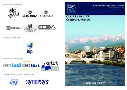 Sponsoring societies  Oct[removed]Oct. 15 Grenoble, France  In cooperation with