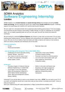    SOMA Analytics Software Engineering Internship London