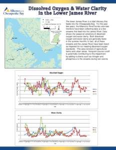 Dissolved Oxygen & Water Clarity in the Lower James River The lower James River is a tidal tributary that feeds into the Chesapeake Bay. For the past few years, the Alliance’s RiverTrends volunteer monitors have been c