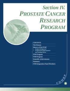 Section IV: Prostate Cancer Research Program; 2000 CDMRP Annual Report