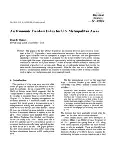 JRAP 43(1): 3-20. © 2013 MCRSA. All rights reserved.  An Economic Freedom Index for U.S. Metropolitan Areas Dean B. Stansel Florida Gulf Coast University – USA Abstract. This paper is the first attempt to produce an e