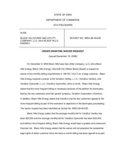 Order Granting Waiver Request