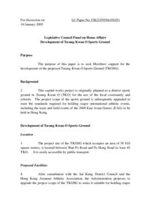 For discussion on 14 January 2005 LC Paper No. CB[removed])  Legislative Council Panel on Home Affairs