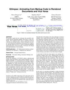 Gliimpse: Animating from Markup Code to Rendered Documents and Vice Versa Pierre Dragicevic1 1  INRIA
