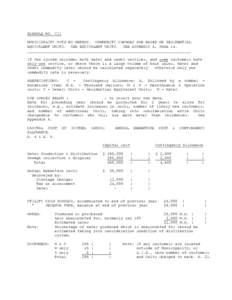 EXAMPLE NO. VII MUNICIPALITY WITH NO METERS. COMMODITY CHARGES ARE BASED ON RESIDENTIAL EQUIVALENT UNITS. SEE EQUIVALENT UNITS. SEE APPENDIX A, PAGE 14. If the system includes both water and sewer services, and some cust