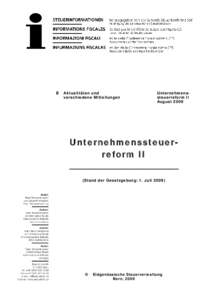 Unternehmenssteuerreform II