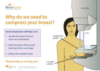 x-ray tube  Why do we need to compress your breast? Good compression will help us to: 1. Spread the breast tissue to