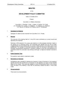 DPC 10  Development Policy Committee 2 October 2014