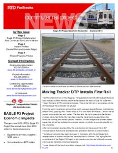 In This Issue  Eagle P3 Project Quarterly Newsletter – Summer 2013 Page 2 Eagle P3 Project Collaboration
