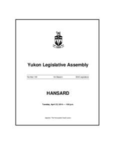 Yukon Legislative Assembly Number 145 1st Session  HANSARD