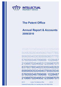 The Patent Ofﬁce Annual Report & Accounts[removed]HC177