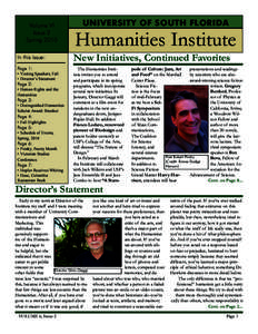 Volume VI Issue 2 Spring 2010 In this issue: Page 1: