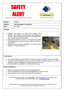 Microsoft Word - ASI Safety Alert 14_Hand entangled in saw blade.doc