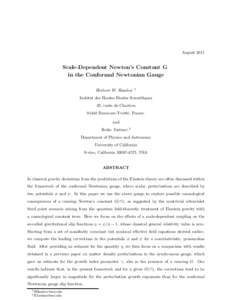 August[removed]Scale-Dependent Newton’s Constant G in the Conformal Newtonian Gauge Herbert W. Hamber