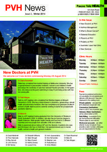 PVH News  Pascoe Vale HEALTH 124 Kent Road PASCOE VALE, VIC, 3044 p | f