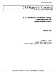 U.S. Democracy Promotion Policy in the Middle East: The Islamist Dilemma