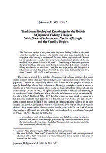 Johannes H. WILHELM *  Traditional Ecological Knowledge in the Beliefs