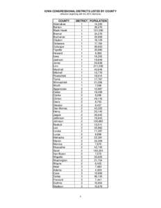 IOWA CONGRESSIONAL DISTRICTS LISTED BY COUNTY (effective beginning with the 2012 elections) COUNTY Allamakee Benton