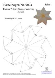 Bastelbogen Nr. 907a  Seite 1 kleiner 7-Spitz Stern, zweiseitig 15,5 cm