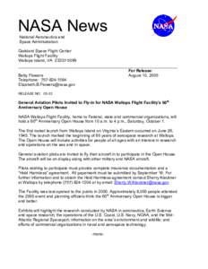 Microsoft Word - 22 General AviationPilots Invited to Fly-in News Release.doc