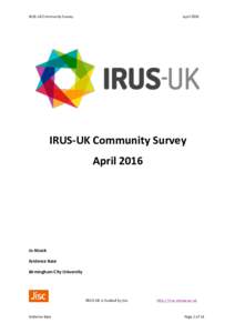 IRUS-UK	Community	Survey April	2016