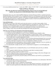 Employment compensation / Occupational safety and health / Internet privacy / Privacy / Confidentiality / Wpa supplicant / Extensible Authentication Protocol / Ethics / Applied ethics / Employee assistance program